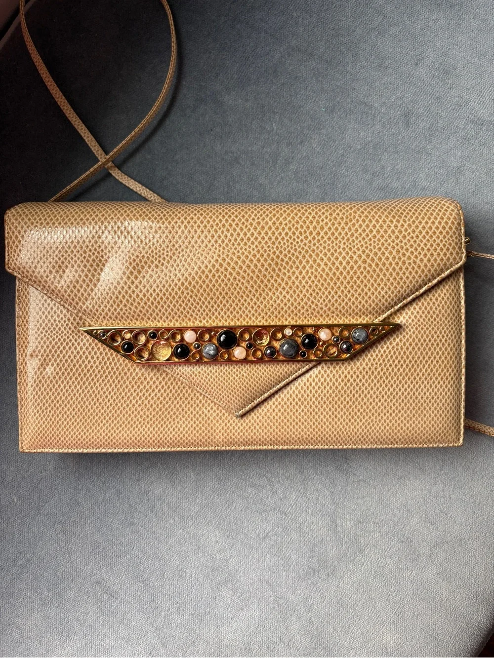 Judith Leiber Envelope Crossbody Clutch with Gem Accent